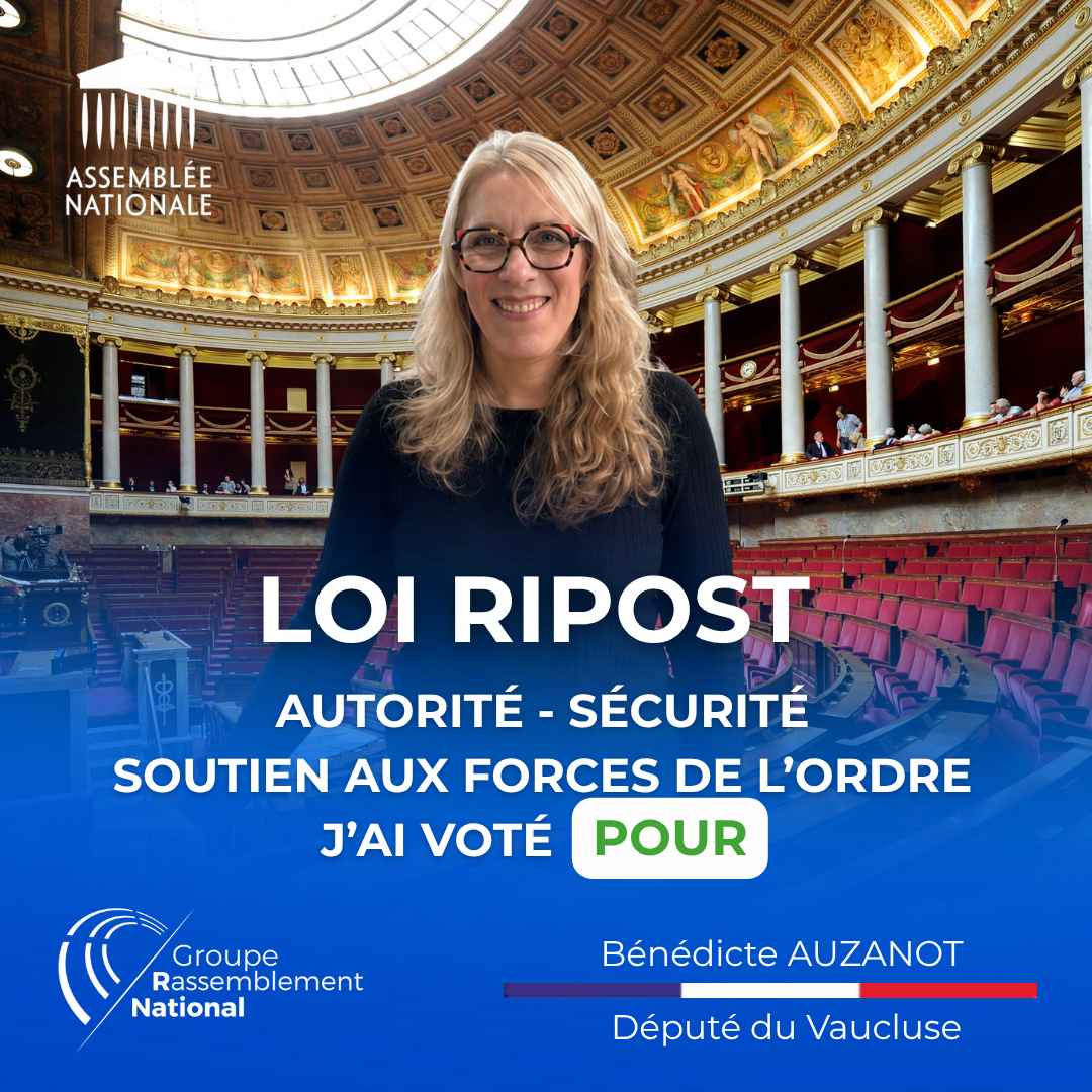 Lire la suite à propos de l’article LOI RIPOST : J&rsquo;AI VOTÉ POUR